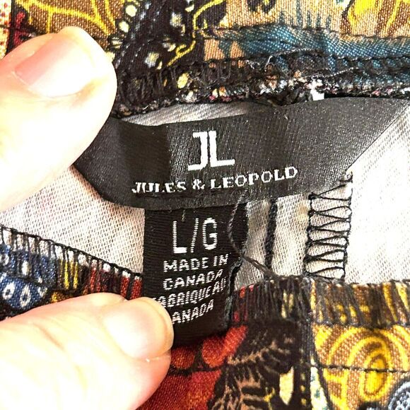 Jules & Leopold Women's Print Pants Size L Paisley Floral Made in Canada #M-1638 - Picture 3 of 7